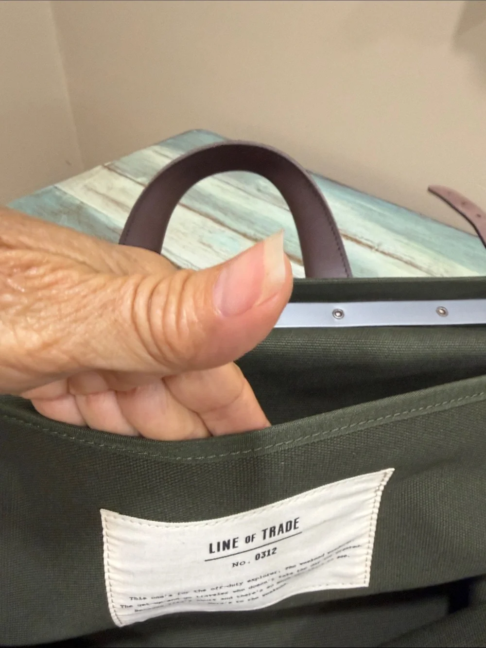 Line of Trade No 0312 Olive Green  Canvas Weekender Tote Gorpcore Cabincore